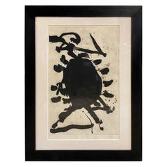 Vintage Robert Motherwell Signed Limited Edition Large Aquatint Etching Blackened Sun
