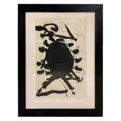 Robert Motherwell Signed Limited Edition Large Aquatint Etching Blackened Sun