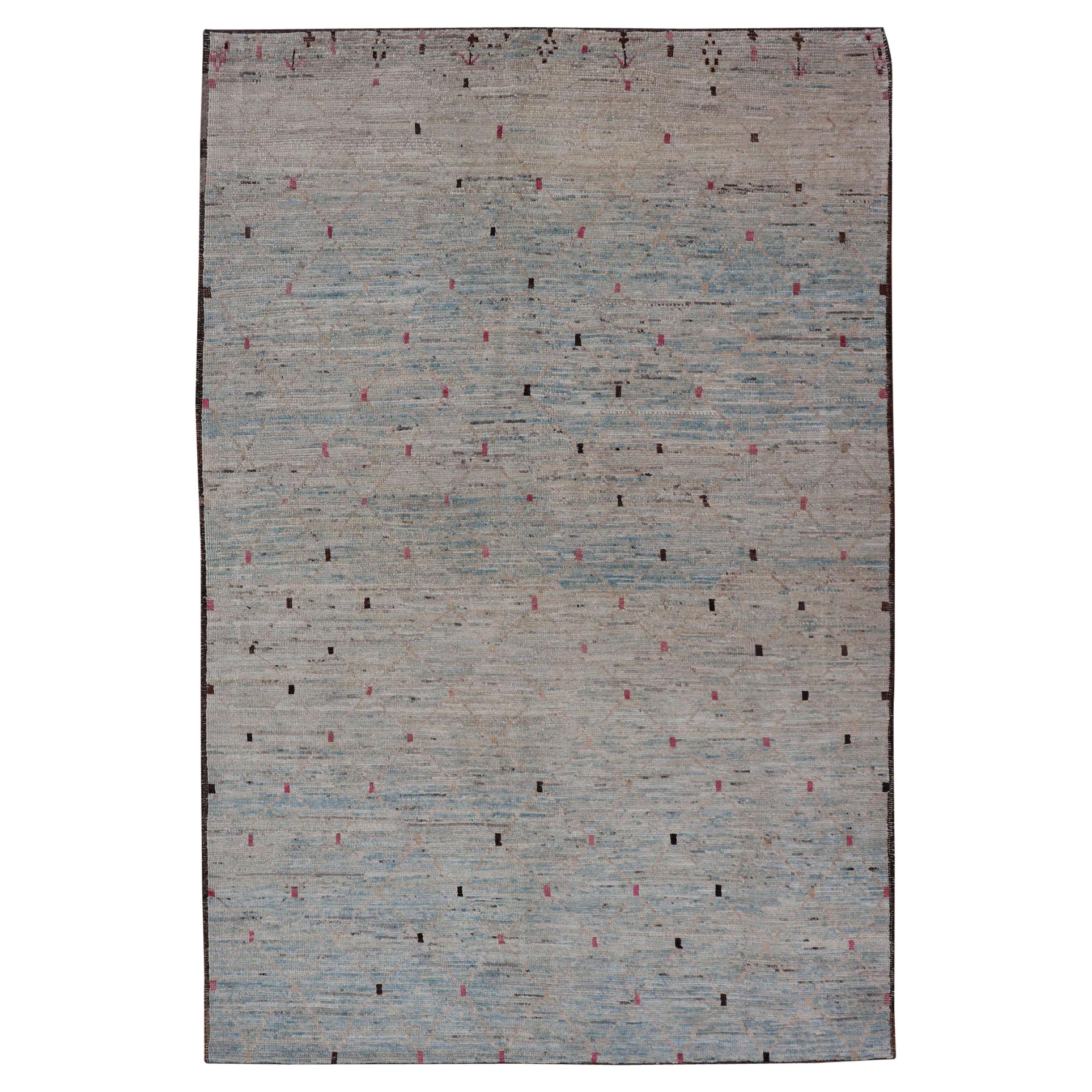 Modern Afghanistan Rug with All-Over Modern Pattern