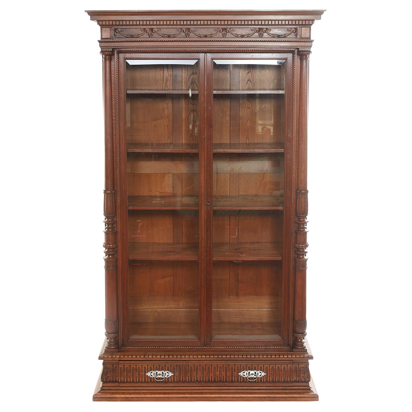 19th Century French Chaleyssin Freres Carved Walnut Cabinet For Sale