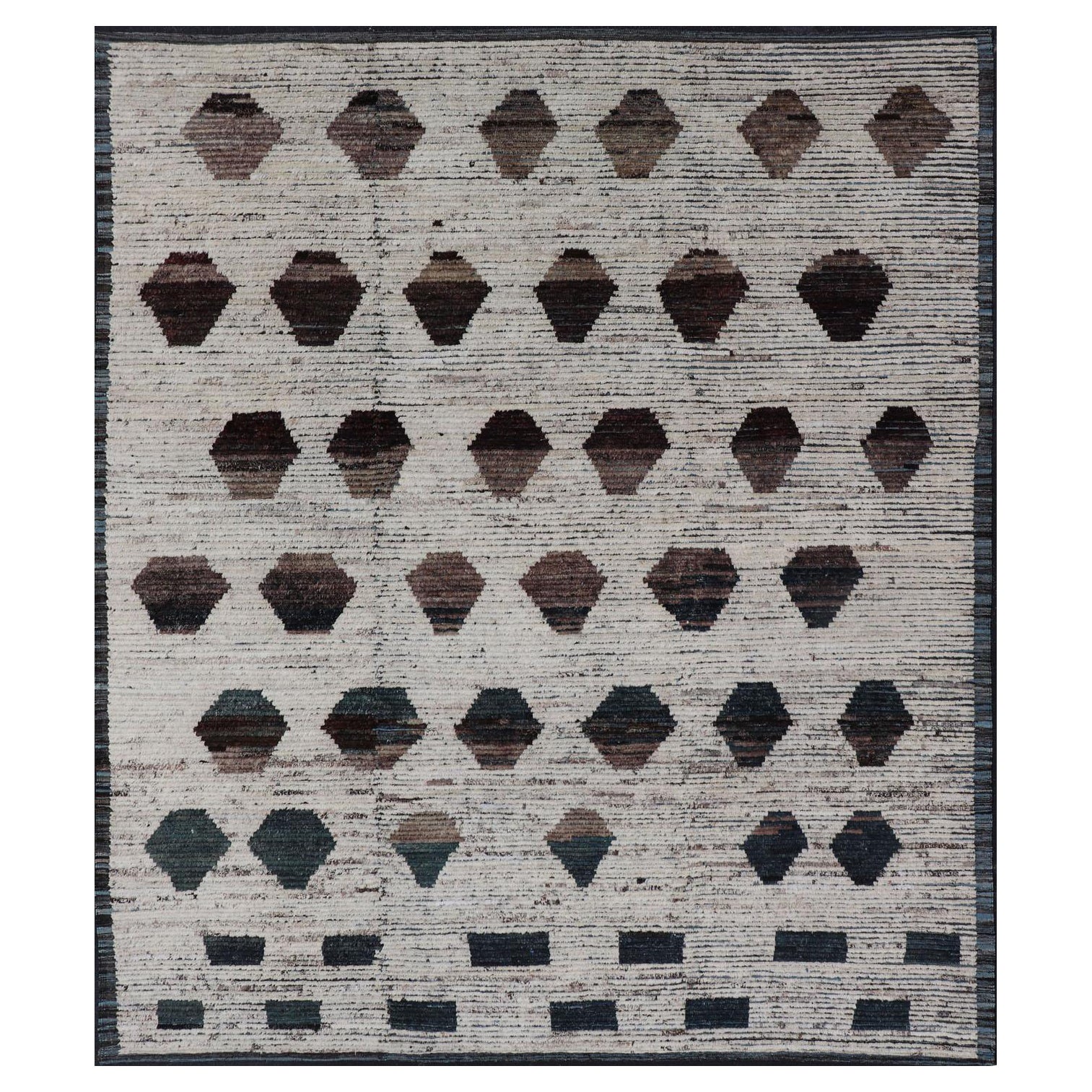 Tribal Moroccan Rug by Keivan Woven Arts with All-Over Pattern 