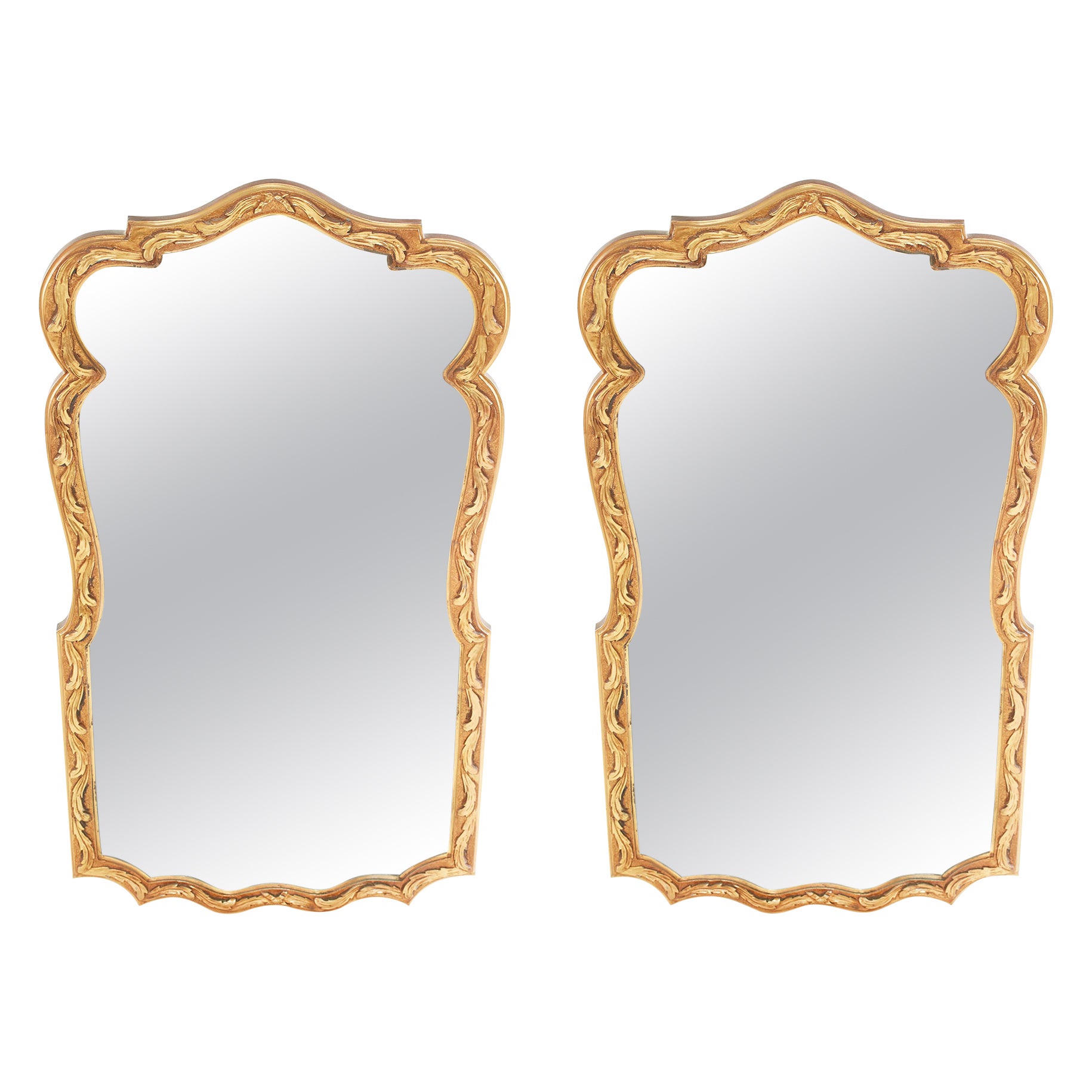 Gilt Wood Wave Frame Mirror at 1stDibs