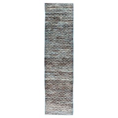 Modern Afghanistan Runner in Neutral Tones with Subdued Design