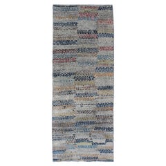 Tapis de galerie afghan moderne à motif géométrique en forme de losange multicolore