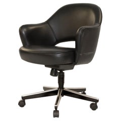Saarinen Executive Arm Chair in Original Black Leather