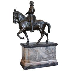  Bronze Rider on Horseback Sculpture, 19th Century
