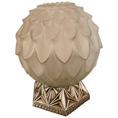 Lampe globe en verre Art Déco pour plateau de table ou plafonnier