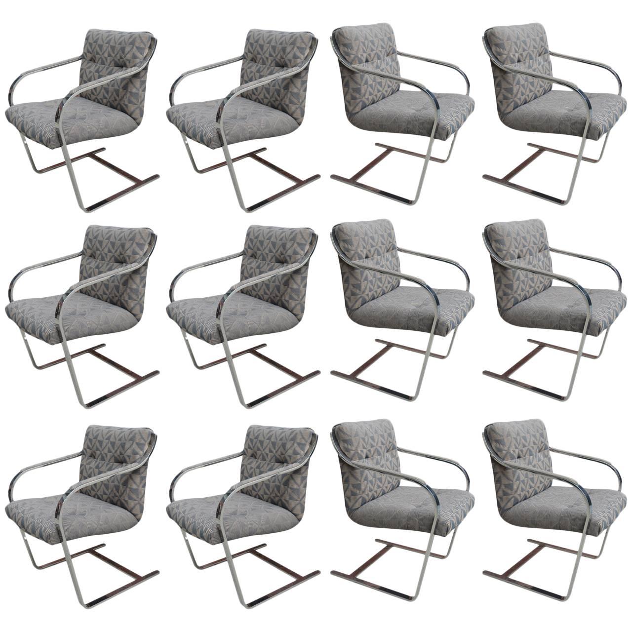 Chrome Dining Chairs By Brueton