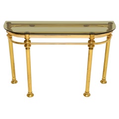 1970’s Vintage Brass & Glass Console Table