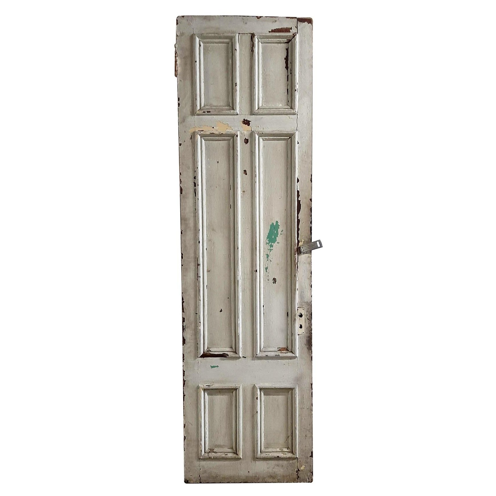 1800s Antique Brownstone 6 Panel Wood Door