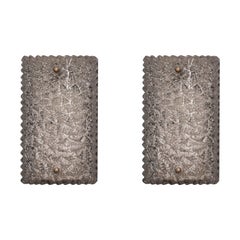 Pair of Modern Rectangular Frosted Glass Sconces from Hoffmeister-Leuchten