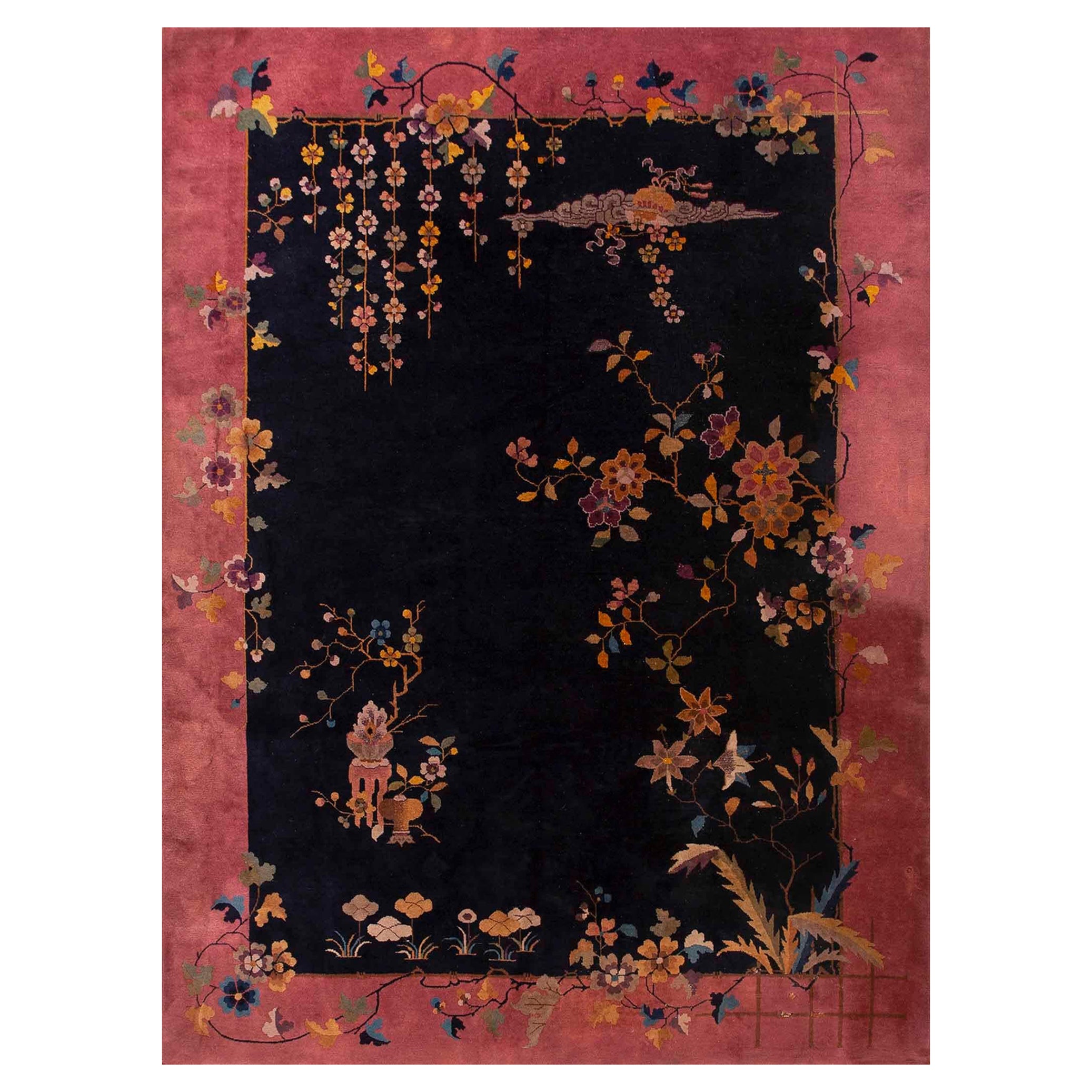 1920s Chinese Art Deco Carpet ( 8'10" x 11'9" - 269 x 358 cm ) For Sale