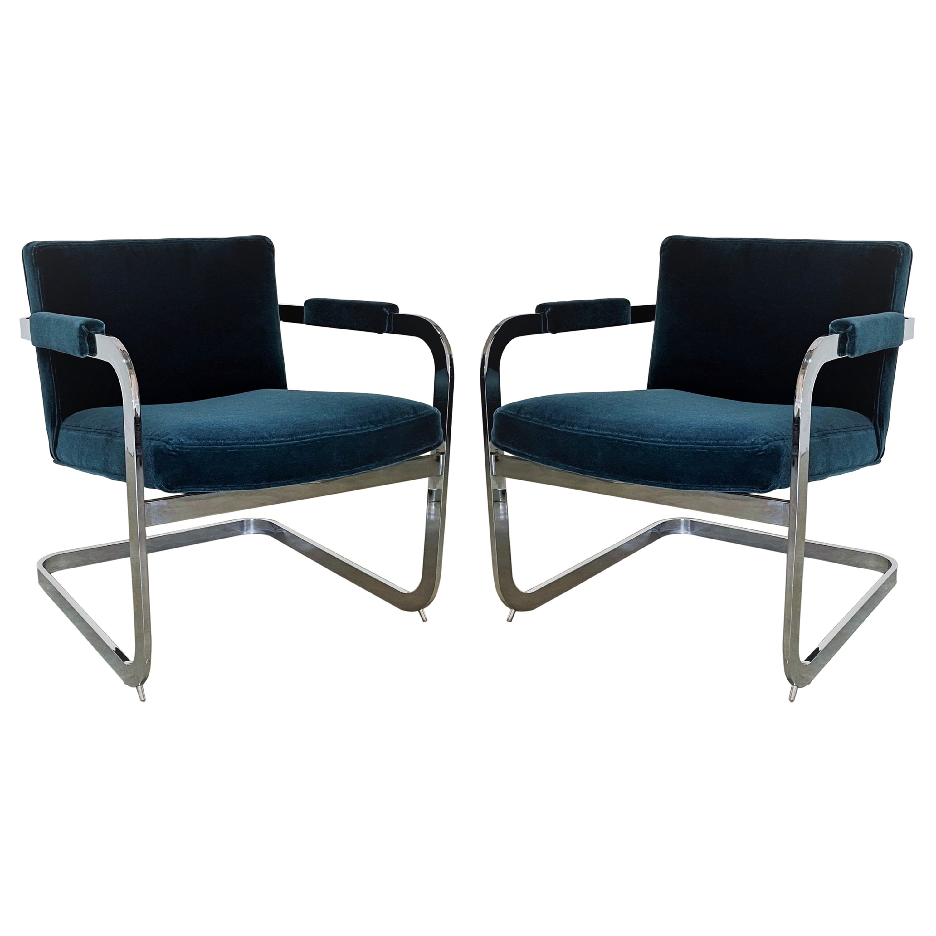 70's Modern Cantilever Armchairs by Milo Baughman for Thayer Coggin