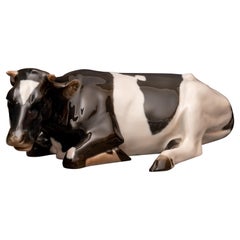 Vintage Porcelain Cow Statue for Rosenthal