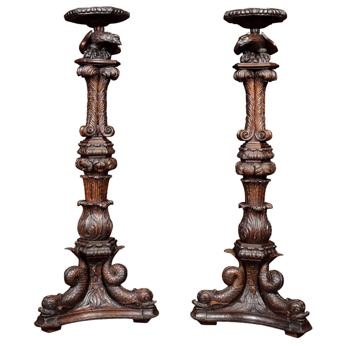Pair of Jacobean Stands
