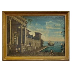 Large, Charming 18th Century Naive Painting of Venice