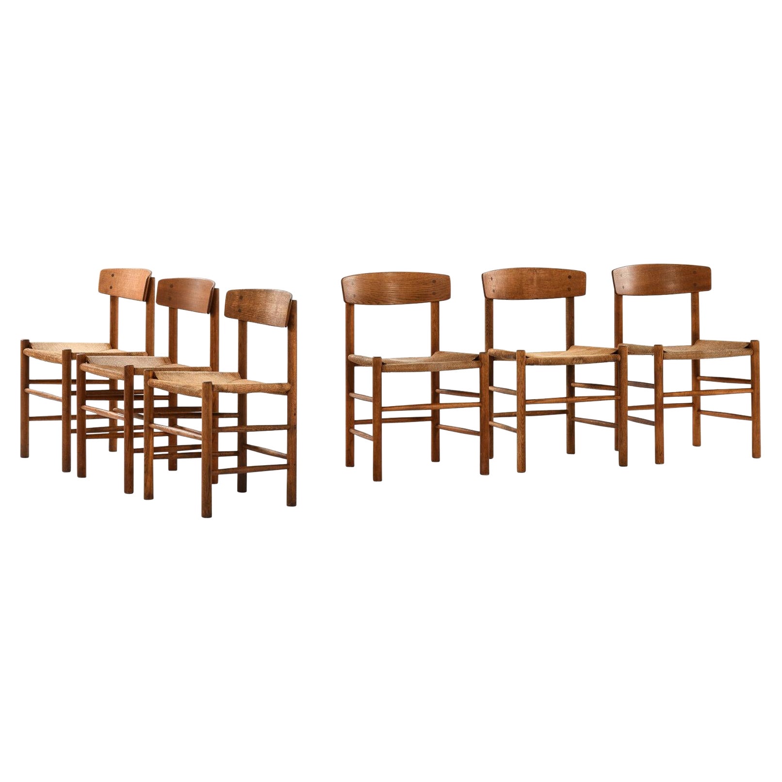 Børge Mogensen Dining Chairs Model J39 Produced by FDB Møbler For Sale at  1stDibs