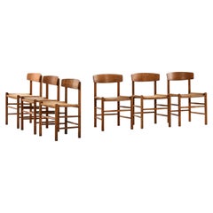 Chaises de salle à manger Børge Mogensen Modèle J39 Produit par FDB Møbler