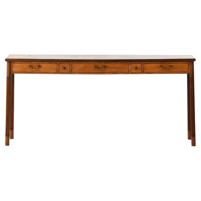 Basic Console Table, Sideboard Made of Solid Walnut Wood, Narrow ...
