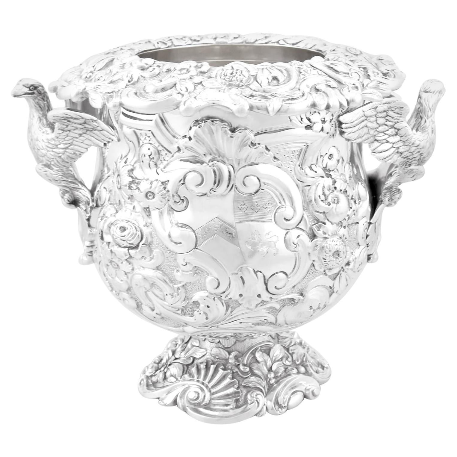 Antique George III Sterling Silver Wine Cooler For Sale