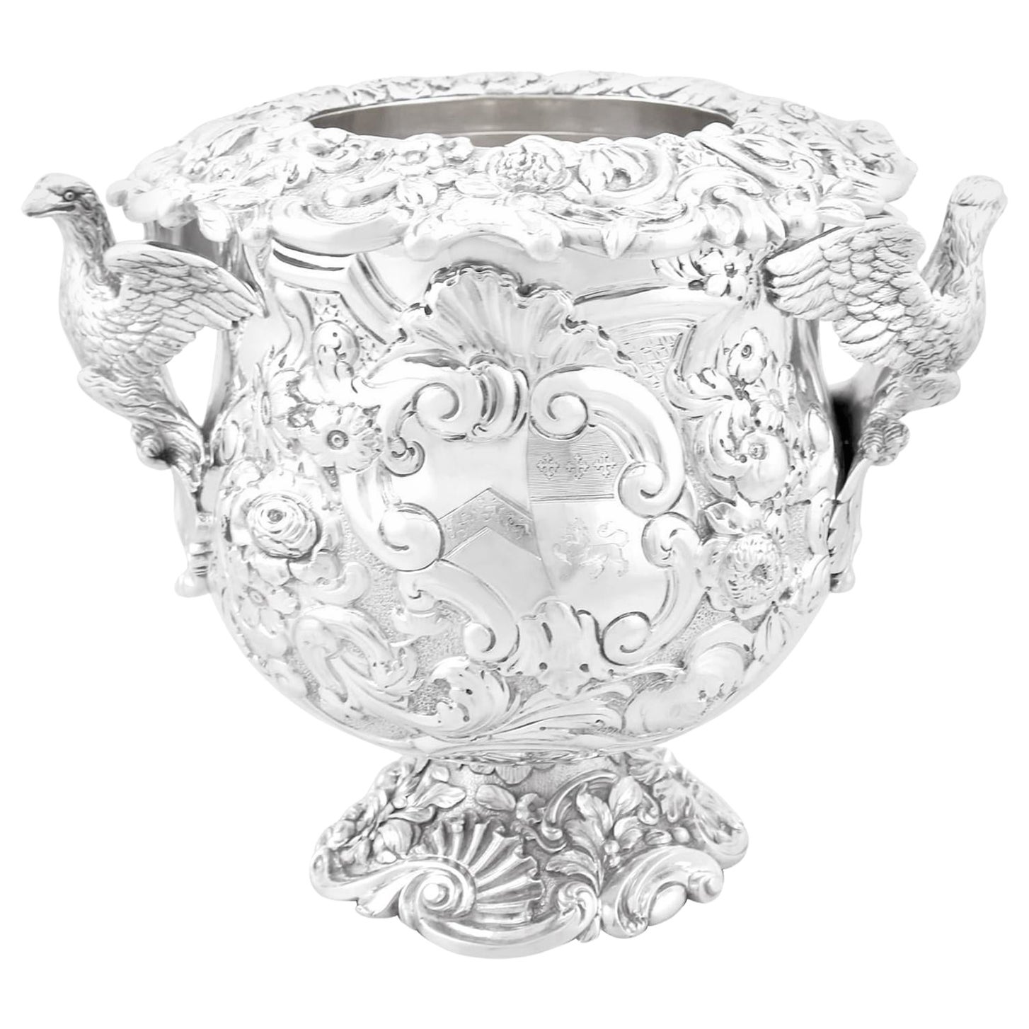 Antique George III Sterling Silver Wine Cooler For Sale