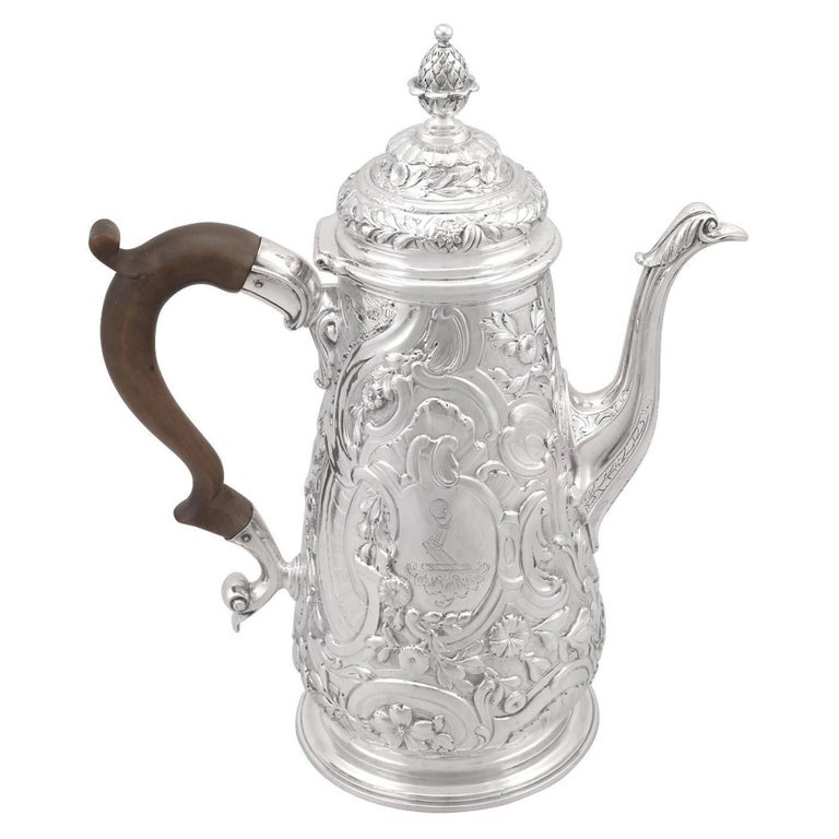 Vve PLATEL : Rare Cafetière en Argent massif XVIIIème Armoir