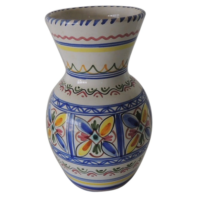 Hand Painted Round Spanish Ceramic Decorative Vase