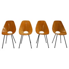 Retro Vittorio Mobili "Medea" 1950s Italian Set of Four Chairs