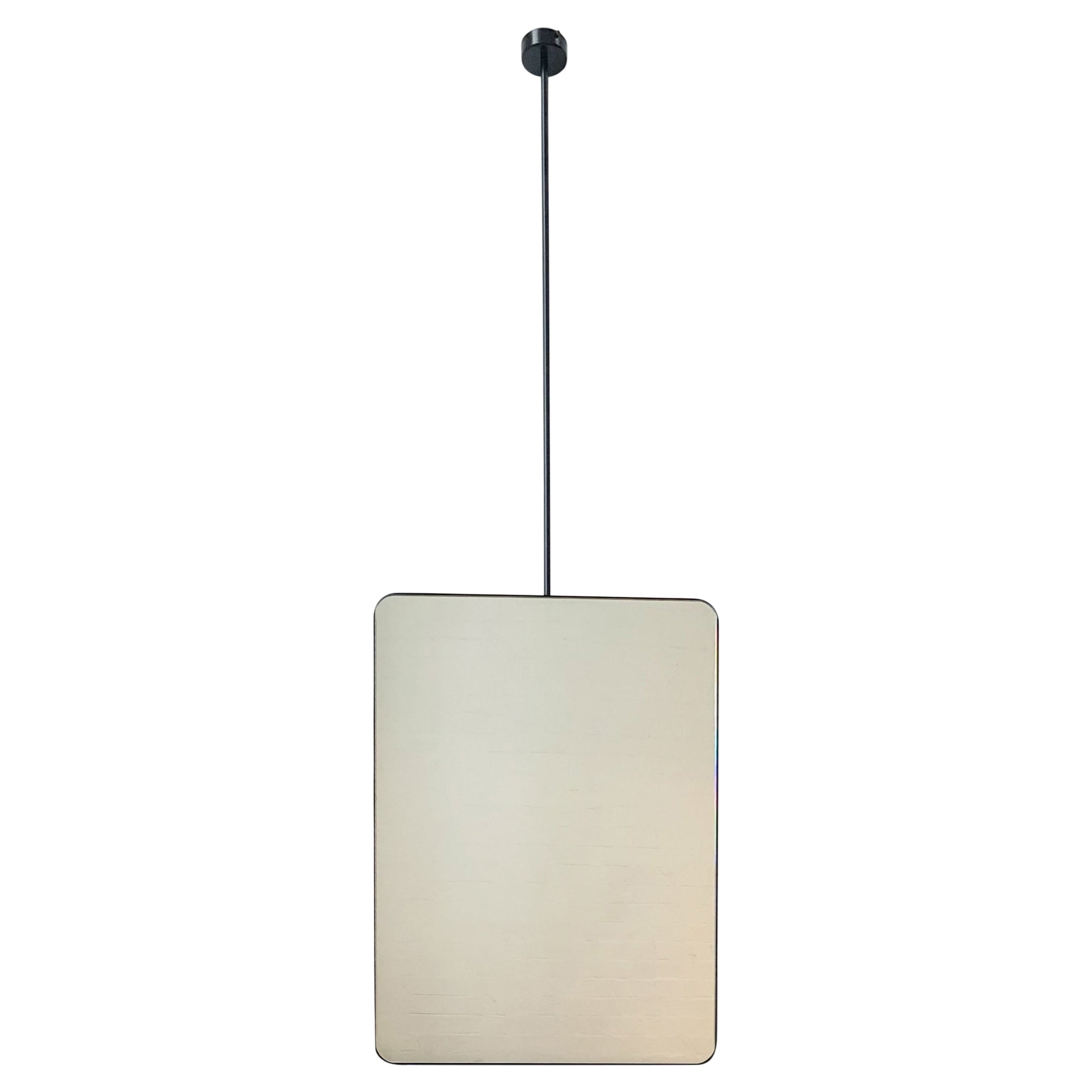 Quadris Ceiling Suspended Rectangular Mirror with Contemporary Matt
