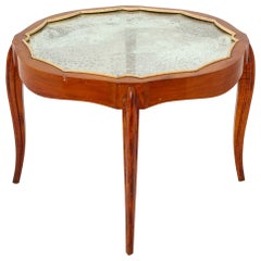 French Art Deco Mahogany & Antique Mirror Occasional Table, c. 1930