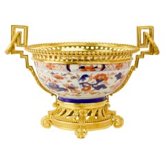 19th Century French Louis XVI Decorative Imari Porcelain Gilt Bronze Mount Bowl