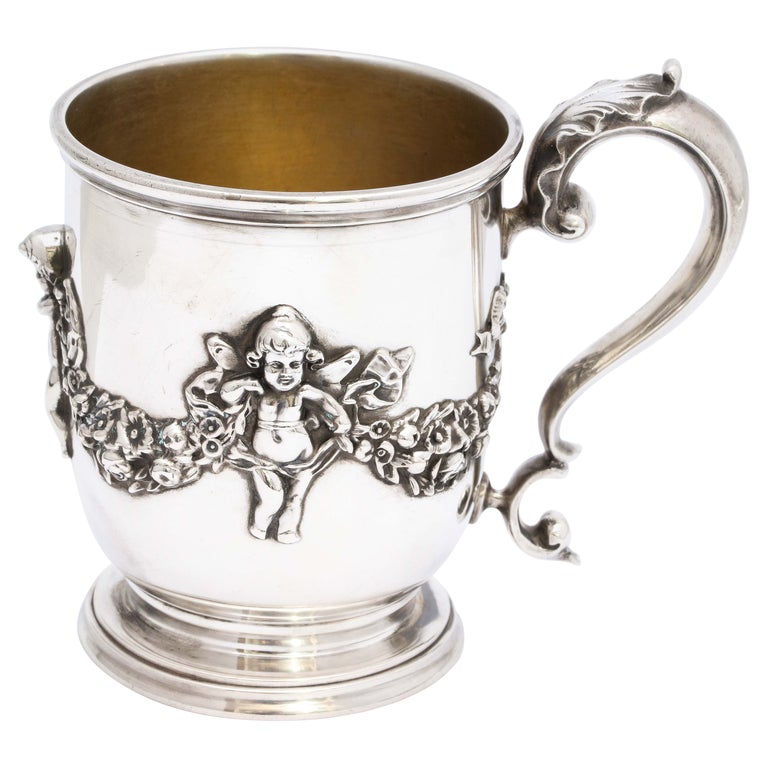 Victorian Period Sterling Silver Mug/Cup on Pedestal Base, Black, Starr & Frost For Sale