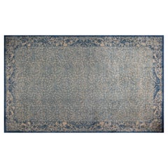 Extra großer blauer chinesischer Art-Déco-Teppich im Vintage-Stil
