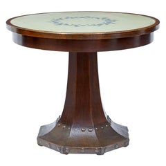 19th Century Oak and Copper Aesthetic Movement Center Table