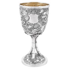 Antique Chinese Export Silver Goblet, circa 1900