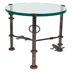 Vintage Ilana Goor Bronze Table with Frogs