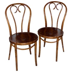 Pair of French 19th Century Stained Bentwood Side Chairs