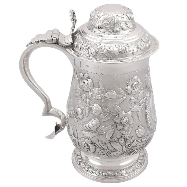 Antique Sterling Silver Quart and a Half Tankard, 1820 For Sale