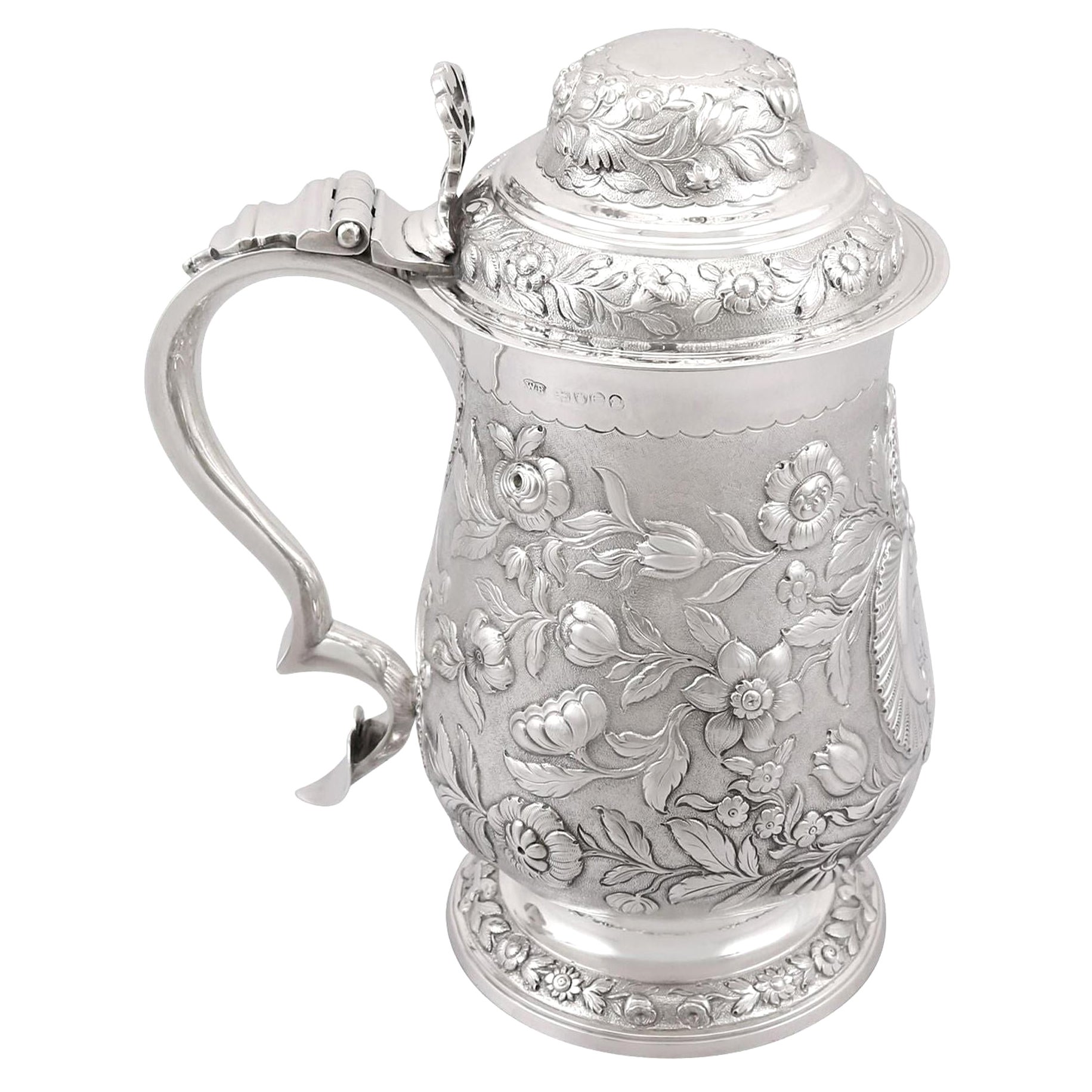 Antique Sterling Silver Quart and a Half Tankard, 1820 For Sale