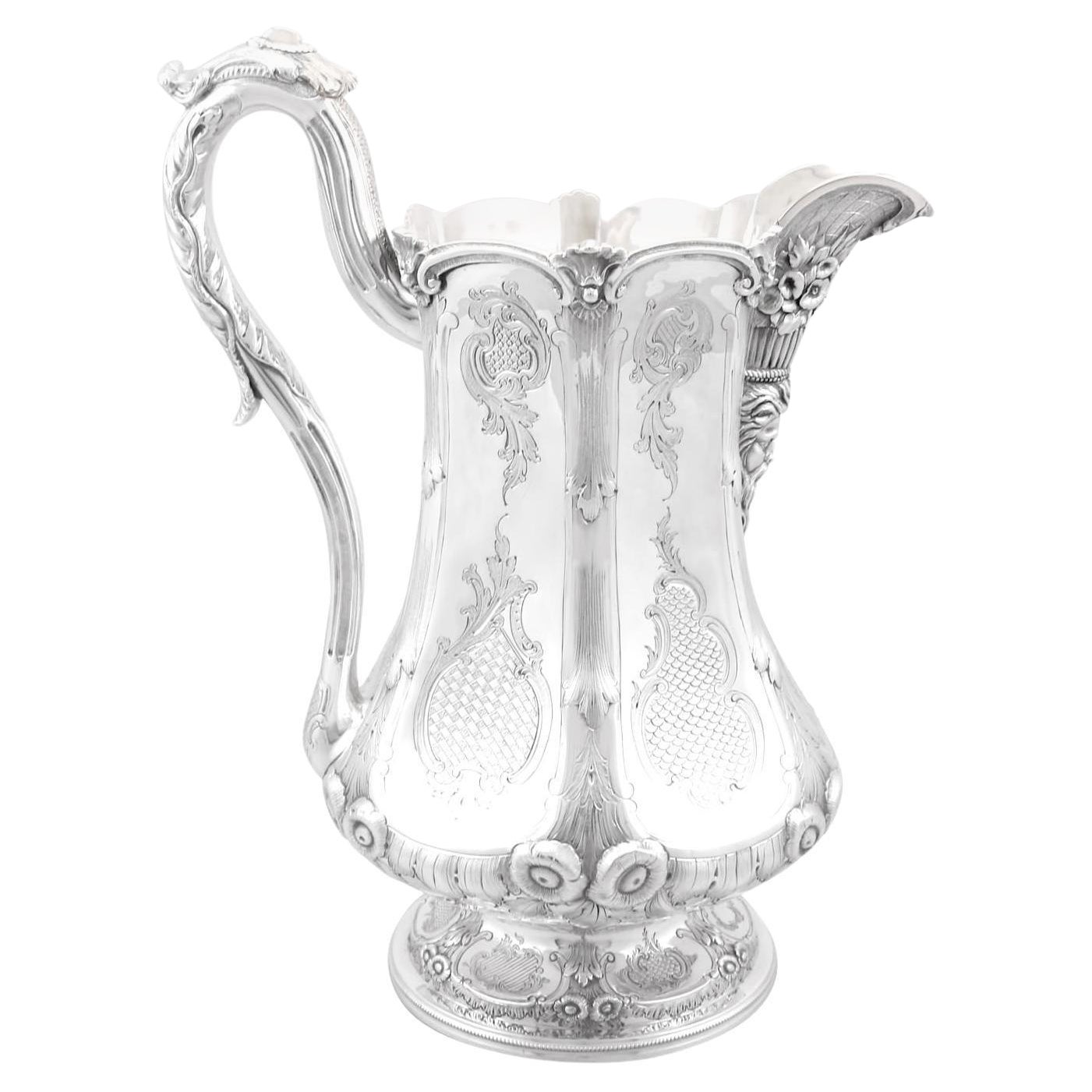 Antique American Coin Silver Water Pitcher For Sale