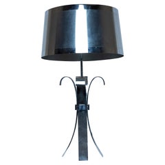 20th Century French Steel Maison Charles "Corolle" Table Lamp