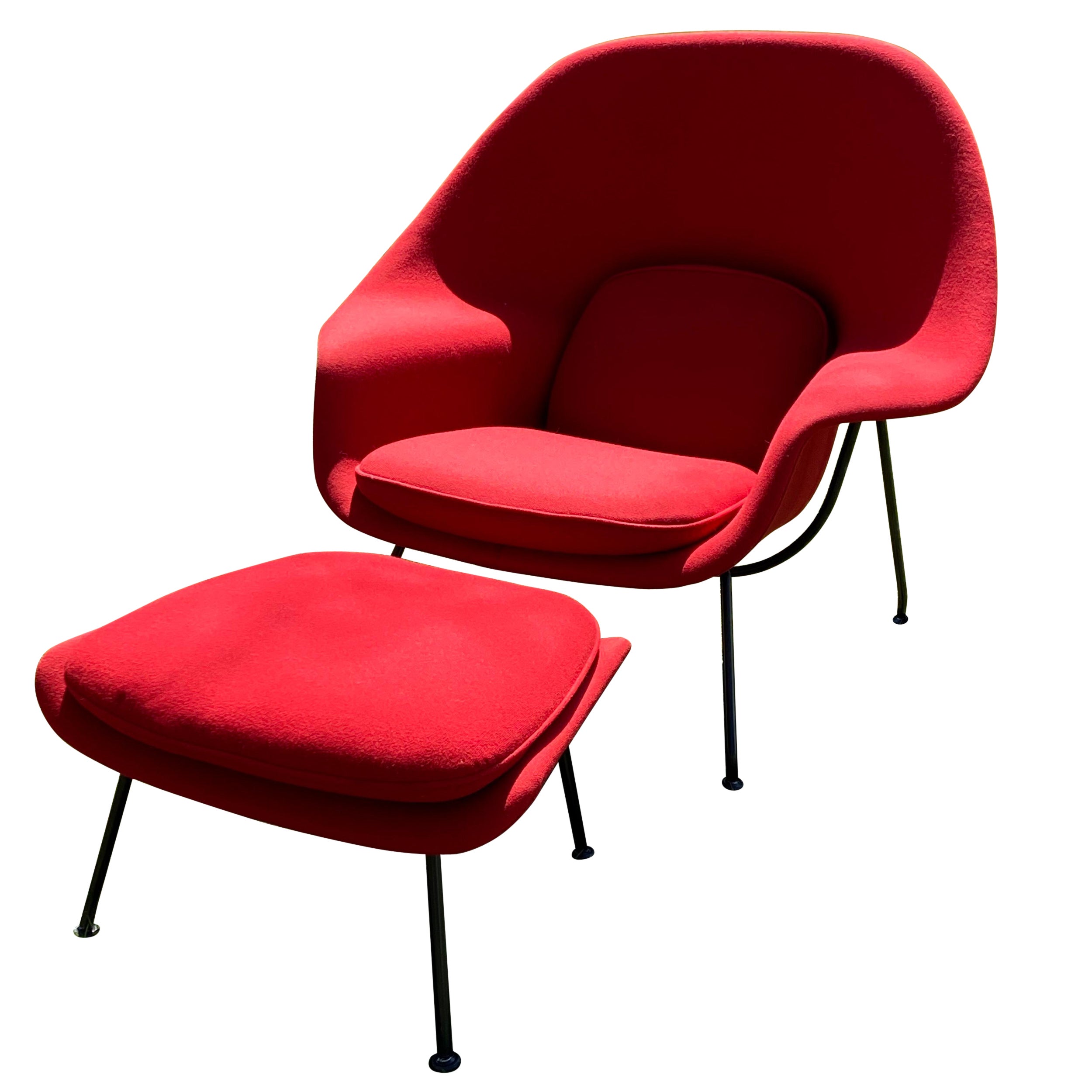 Eero Saarinen Mid-Century Womb Chair & Ottoman by Knoll For Sale