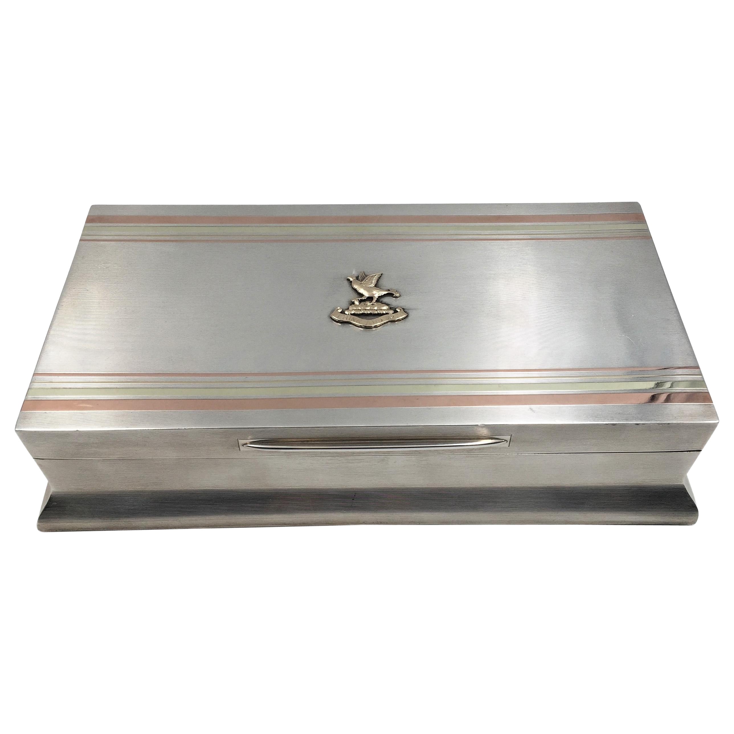 Sterling Silver Cigar Box by William F. Wright in Art Deco Style