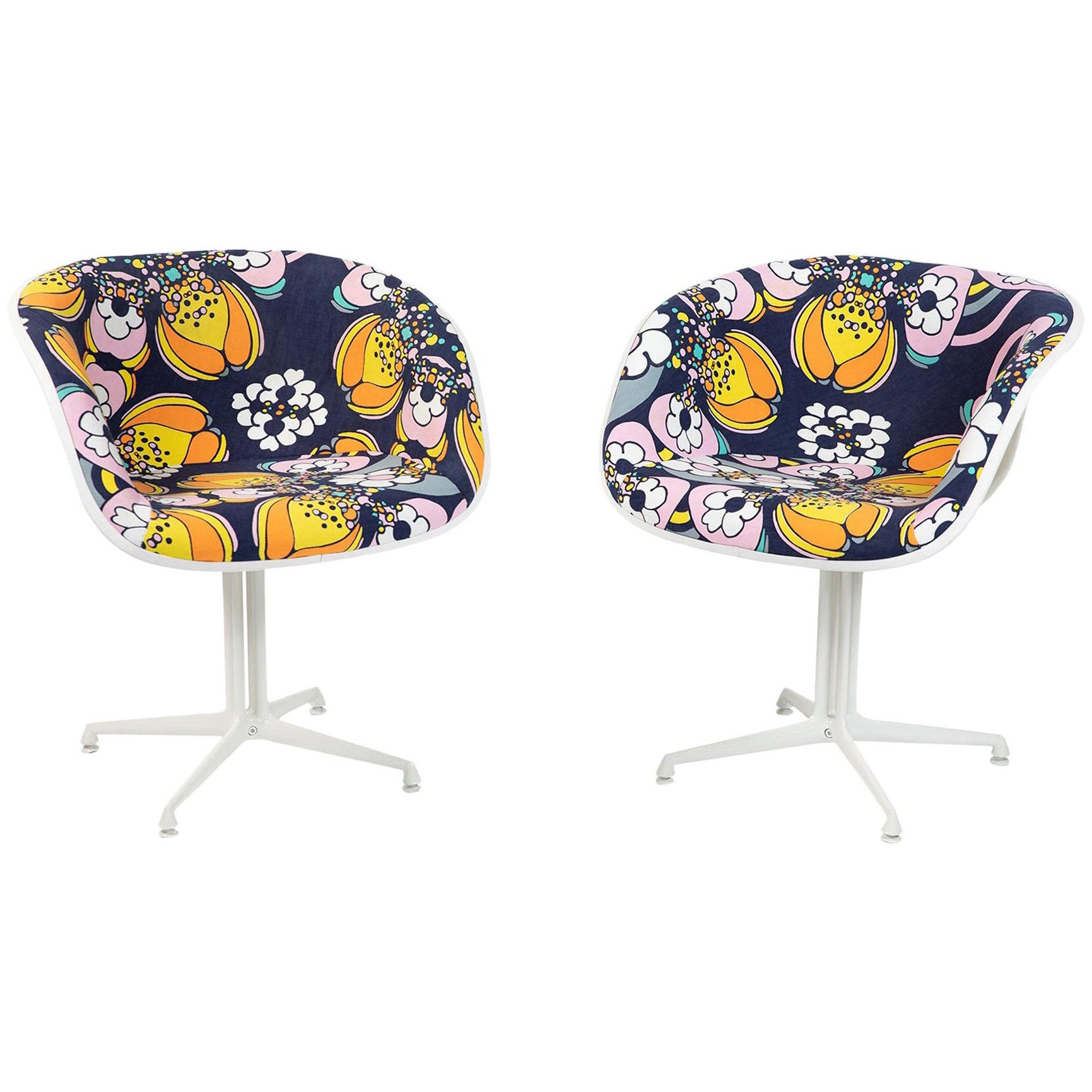 La Fonda Chairs by Eames for Herman Miller with Peter Max Fabric For Sale