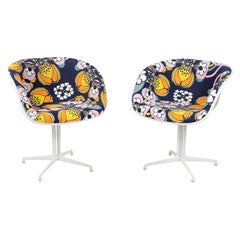 Eames La Fonda Chairs for Herman Miller with Peter Max Fabric