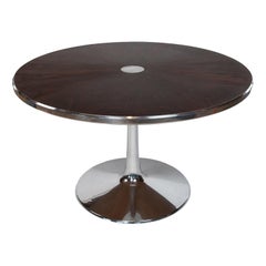 Mid Century, Cado, 1960s, Rosewood Table with Aluminum Tulip Base