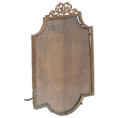 French 19th Century Bronze Picture Frame with Bow Motif and Glass