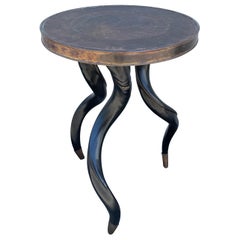 Faux Gazelle Horn Ebony Drinks Table