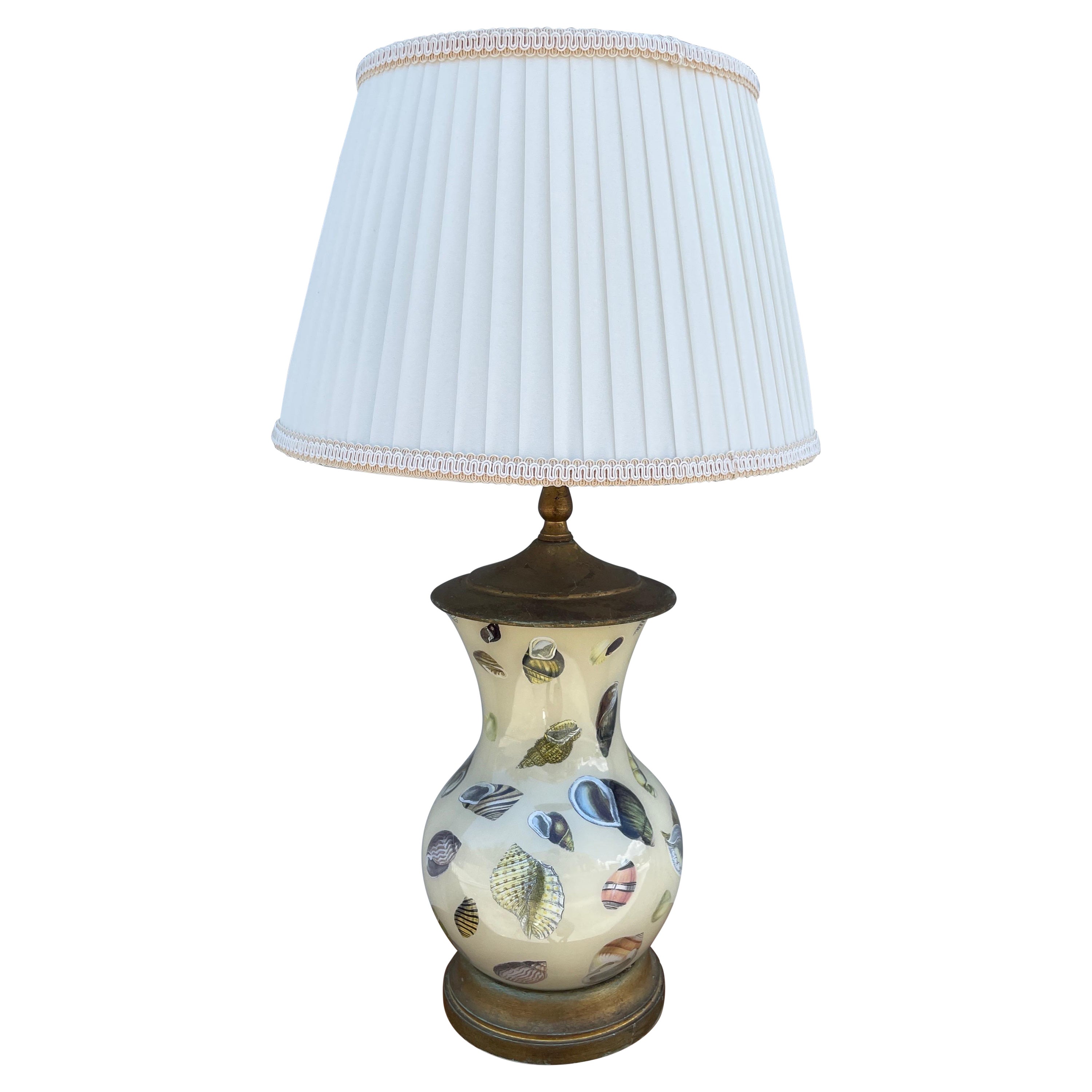 Vintage Decoupage Shell Lamp