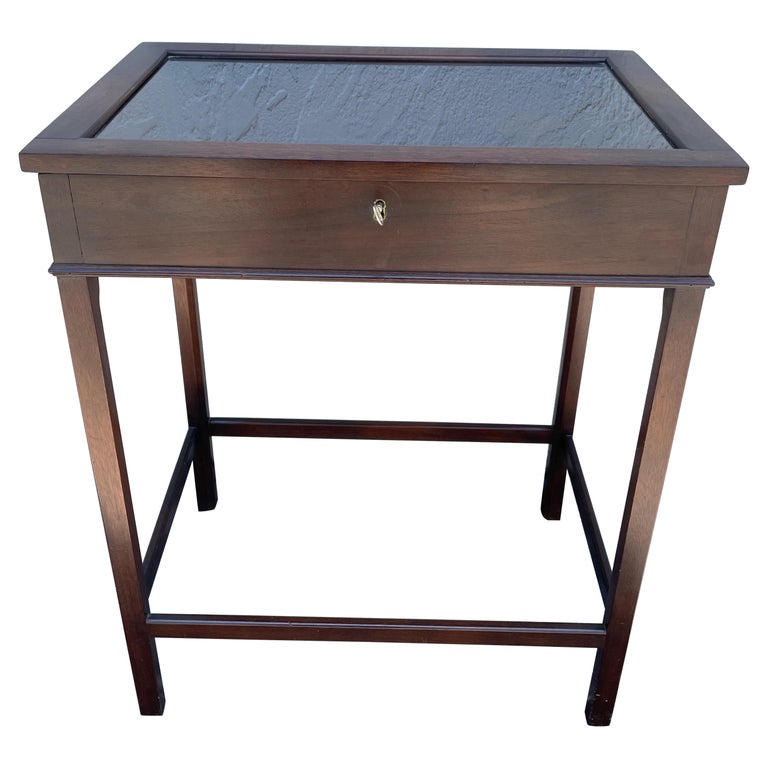 Vintage Mahogany Glass Top Display Table at 1stDibs